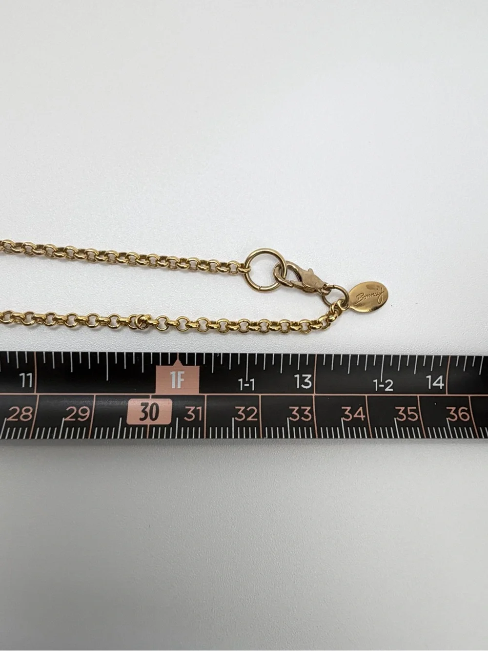 Gold-Tone Chain Necklace with Natural Brown & Cream Wood Accents